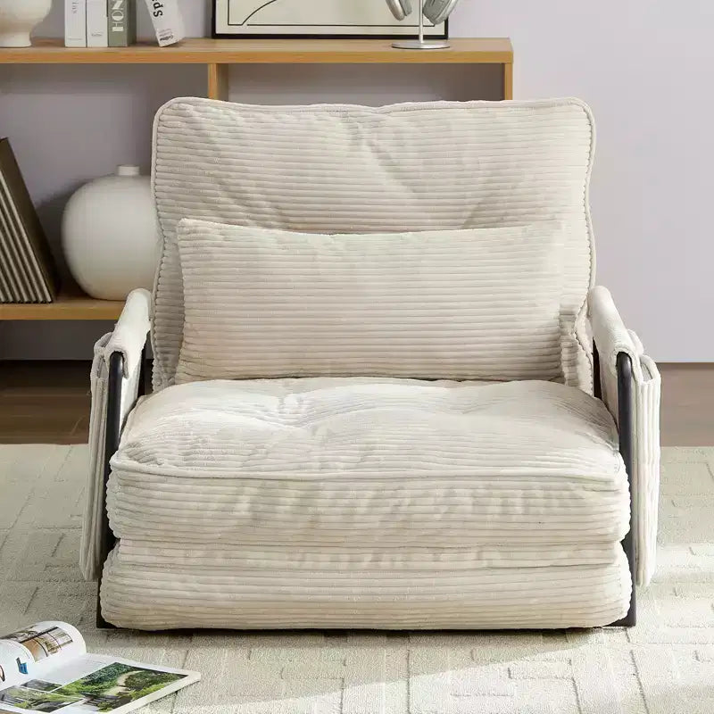 Mjkone Divano letto singolo pieghevole multifunzione, letto futon, divano pigro con cuscini, schienale regolabile in 6 posizioni