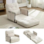 Mjkone Divano letto singolo pieghevole multifunzione, letto futon, divano pigro con cuscini, schienale regolabile in 6 posizioni