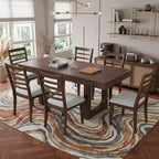 Set da Pranzo Merax da 7 Pezzi con Tavolo Allungabile e 6 Sedie Imbottite