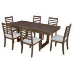 Set da Pranzo Merax da 7 Pezzi con Tavolo Allungabile e 6 Sedie Imbottite