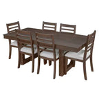 Set da Pranzo Merax da 7 Pezzi con Tavolo Allungabile e 6 Sedie Imbottite