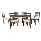 Set da Pranzo Merax da 7 Pezzi con Tavolo Allungabile e 6 Sedie Imbottite