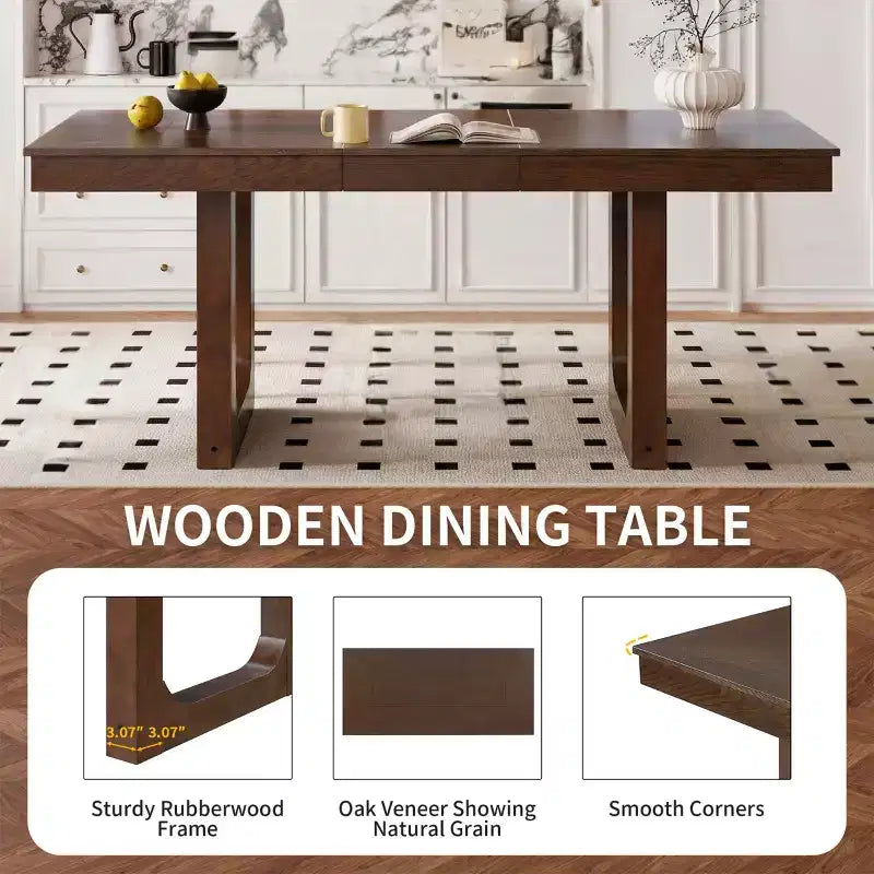 Set da Pranzo Merax da 7 Pezzi con Tavolo Allungabile e 6 Sedie Imbottite