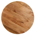 Tavolino Royal Hampton in legno di mango lavorato a mano, piano rotondo, gambe angolate in metallo nero, 81 cm -