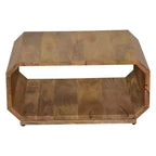 Tavolino da caffè Royal Hampton a cubo cavo realizzato a mano in legno di mango marrone naturale, 76 cm -