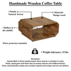 Tavolino da caffè Royal Hampton a cubo cavo realizzato a mano in legno di mango marrone naturale, 76 cm -
