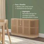 Madia in Legno Massello Plank+Beam Contour con 3 Ante, Mobile TV da 150 cm per Soggiorno