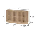 Madia in Legno Massello Plank+Beam Contour con 3 Ante, Mobile TV da 150 cm per Soggiorno