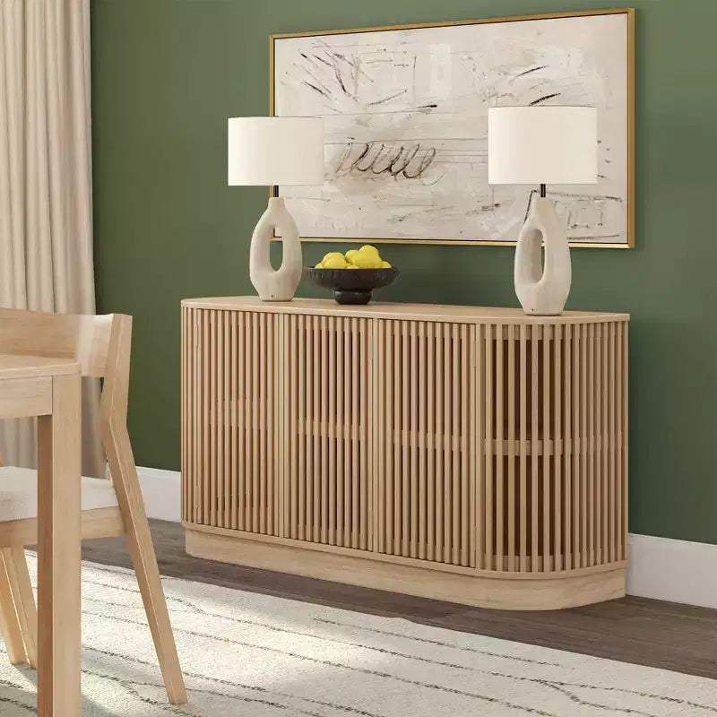 Madia in Legno Massello Plank+Beam Contour con 3 Ante, Mobile TV da 150 cm per Soggiorno
