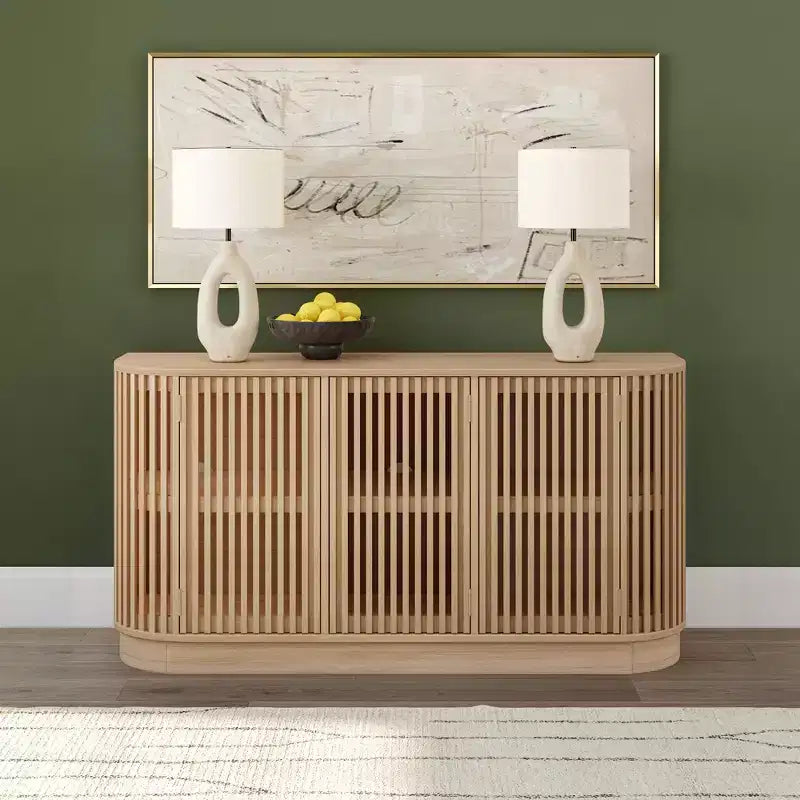 Madia in Legno Massello Plank+Beam Contour con 3 Ante, Mobile TV da 150 cm per Soggiorno