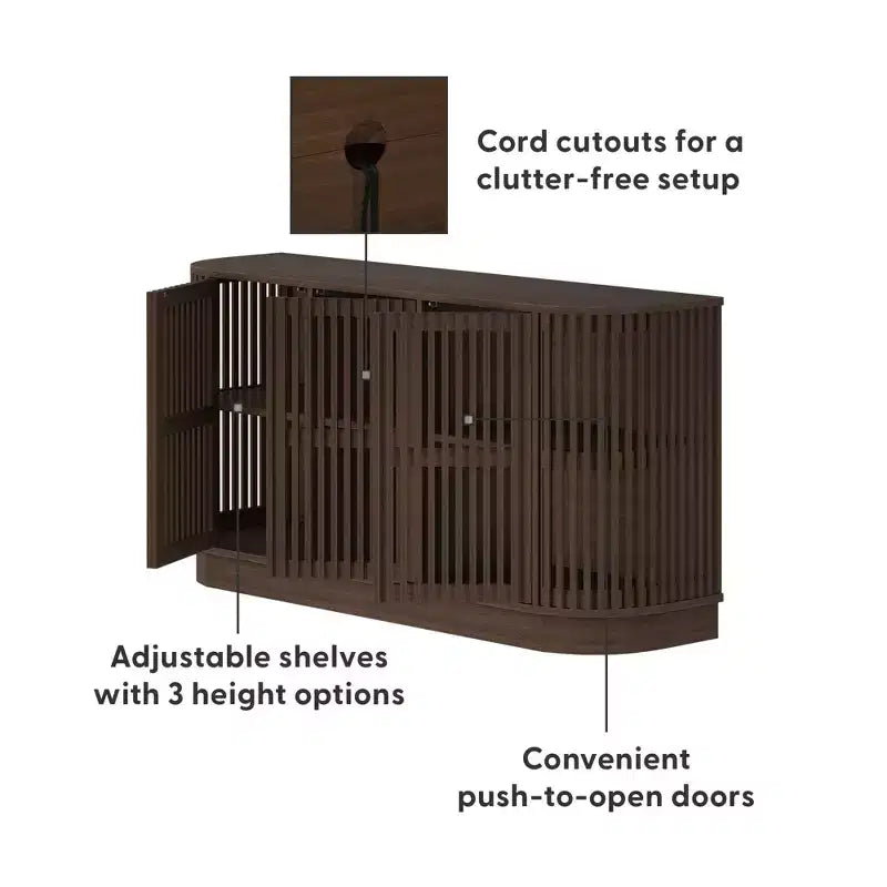 Madia in Legno Massello Plank+Beam Contour con 3 Ante, Mobile TV da 150 cm per Soggiorno