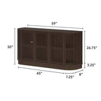 Madia in Legno Massello Plank+Beam Contour con 3 Ante, Mobile TV da 150 cm per Soggiorno