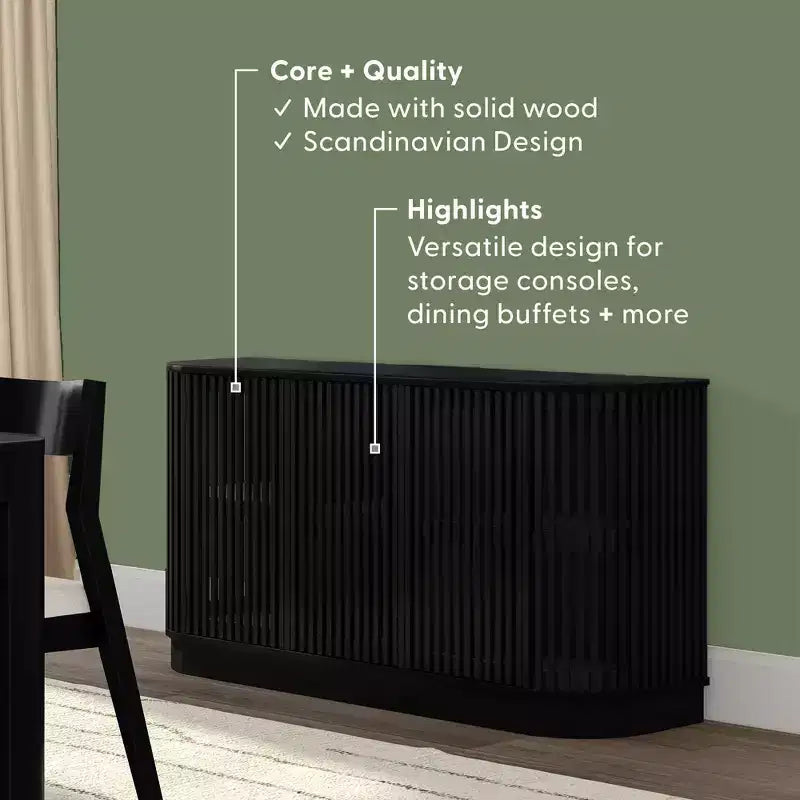 Madia in Legno Massello Plank+Beam Contour con 3 Ante, Mobile TV da 150 cm per Soggiorno