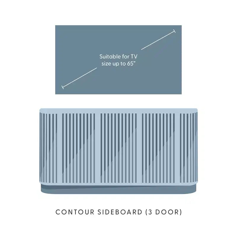 Madia in Legno Massello Plank+Beam Contour con 3 Ante, Mobile TV da 150 cm per Soggiorno