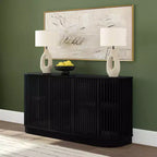 Plank+Beam Contour Solid Wood Sideboard with 3 Doors, 59 TV Stand for Living Room