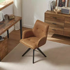 Sedie da ufficio girevoli Art Leon in similpelle con gambe in legno di quercia