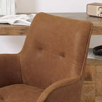 Sedie da ufficio girevoli Art Leon in similpelle con gambe in legno di quercia