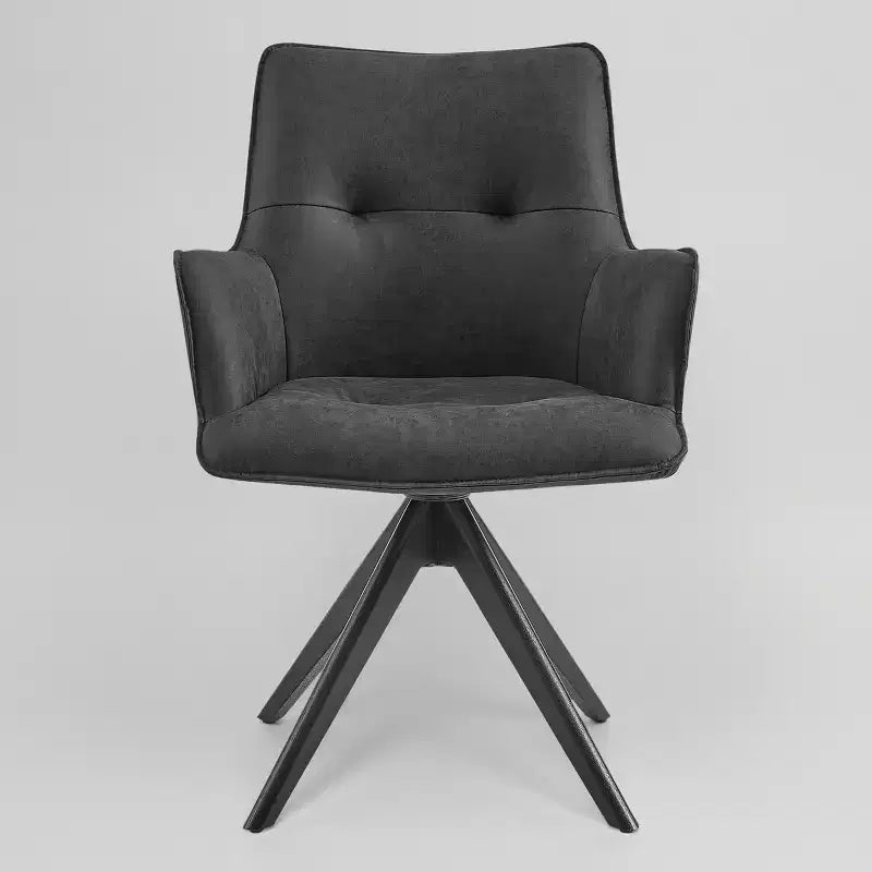 Art Leon Faux Leather Swivel Accent Office Chairs with Oak Wood Legs