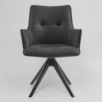 Art Leon Faux Leather Swivel Accent Office Chairs with Oak Wood Legs