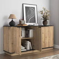 GDFStudio Nicola Modern 55 Wood Multi-functional Sideboard with 4 Doors