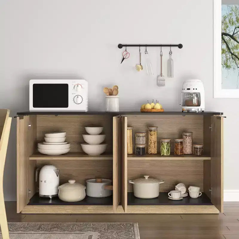 GDFStudio Nicola Moderna Madia Multi-funzionale in Legno da 55 con 4 Ante