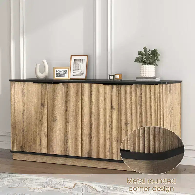GDFStudio Nicola Moderna Madia Multi-funzionale in Legno da 55 con 4 Ante