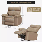 Fauteuil inclinable manuel, pivotant à 360° en similicuir avec poche latérale pour salon et salle de cinéma maison
