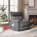 Fauteuil inclinable manuel, pivotant à 360° en similicuir avec poche latérale pour salon et salle de cinéma maison