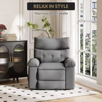 Fauteuil inclinable manuel, pivotant à 360° en similicuir avec poche latérale pour salon et salle de cinéma maison