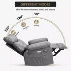 Fauteuil inclinable manuel, pivotant à 360° en similicuir avec poche latérale pour salon et salle de cinéma maison