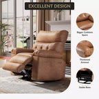 Fauteuil inclinable manuel, pivotant à 360° en similicuir avec poche latérale pour salon et salle de cinéma maison