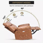 Fauteuil inclinable manuel, pivotant à 360° en similicuir avec poche latérale pour salon et salle de cinéma maison