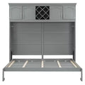 CLIHOME Queen Size Murphy Bed Wall Bed with Top Cabinets & Wine Rack