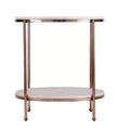 Silas Round Faux Stone End Table - Champagne - SEI