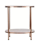 Silas Round Faux Stone End Table - Champagne - SEI