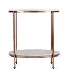 Table d'appoint ronde en fausse pierre Silas - Champagne - SEI