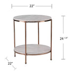 Table d'appoint ronde en fausse pierre Silas - Champagne - SEI