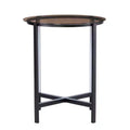 Sandrille Round End Table with LED Lighting - Black - SEI