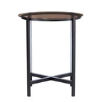 Sandrille Round End Table with LED Lighting - Black - SEI