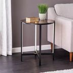 Table d'appoint ronde Sandrille avec éclairage LED - Noir - SEI