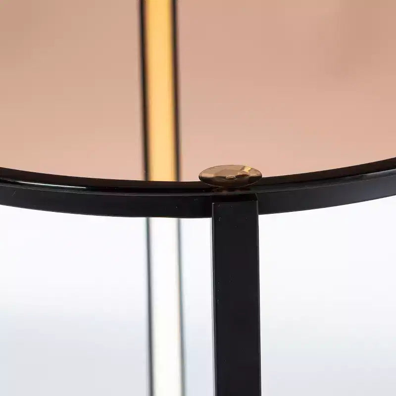 Table d'appoint ronde Sandrille avec éclairage LED - Noir - SEI