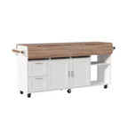Famapy Table de cuisine mobile multifonctionnelle avec îlot, table de cuisine : Plan de travail pliable et multiples espaces de rangement
