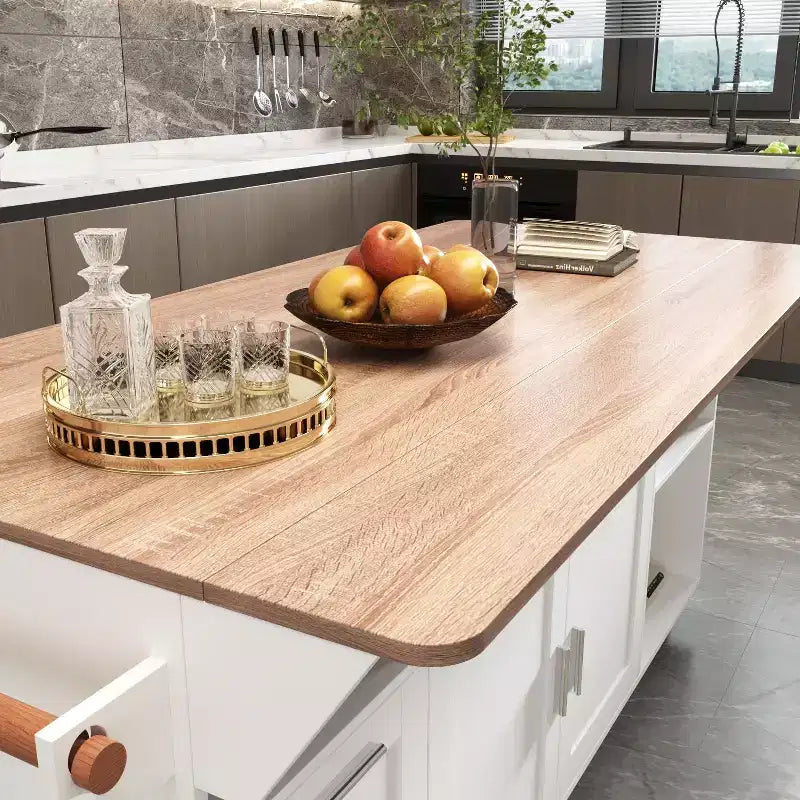 Famapy Table de cuisine mobile multifonctionnelle avec îlot, table de cuisine : Plan de travail pliable et multiples espaces de rangement