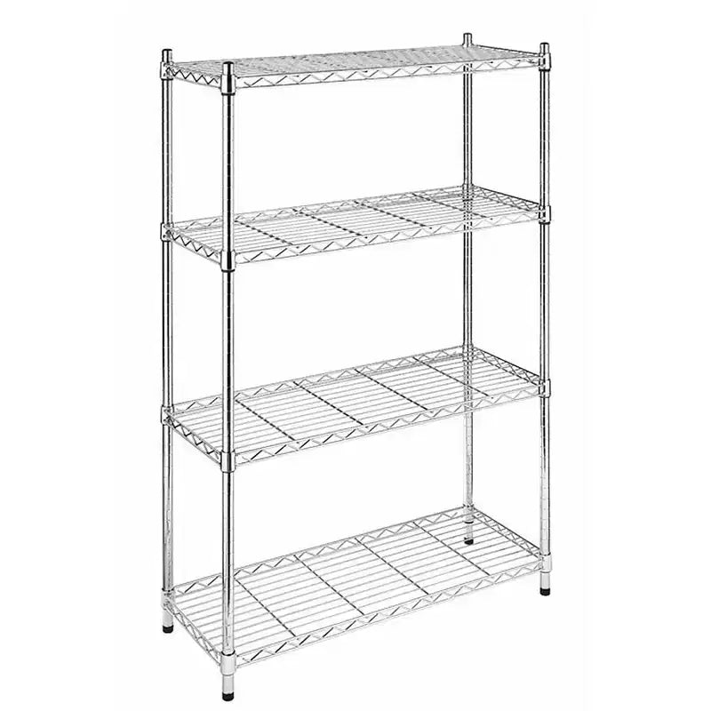 4-Tire Steel Rack Metal Shelf Adjustable Unit Garage Kitchen Storage,Chrome