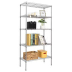 Étagère de rangement à 5 niveaux gris argenté