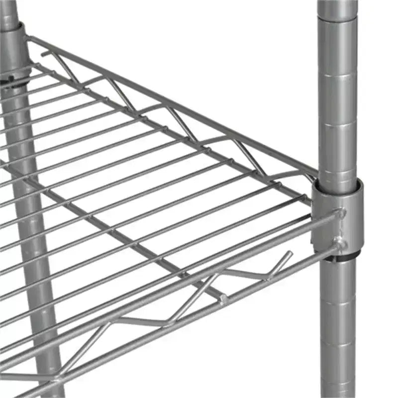 Étagère de rangement à 5 niveaux gris argenté