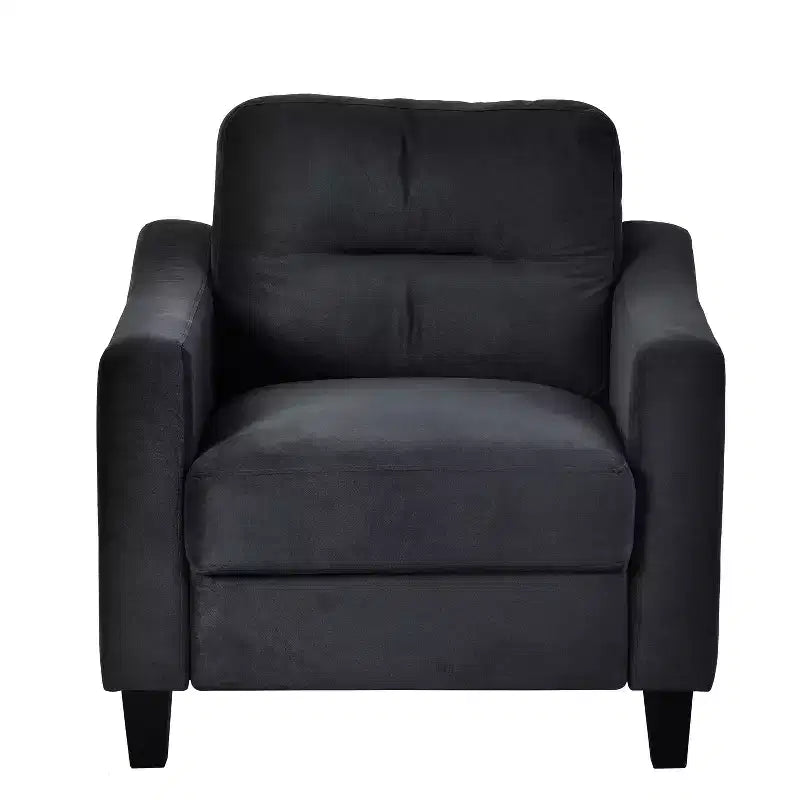 MAYEERTY Divano Comodo in Velluto Nero Monoposto per Soggiorno Camera da Letto Ufficio Spazi Piccoli