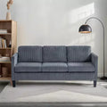 MAYEERTY L Shaped Sofa with Padded Corduroy Modern Luxury Appearance for Living Room Gray