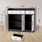 42.5 Credenza, Buffet Moderno da Caffè, Mobile Contenitore da Cucina in Legno con Ripiano Regolabile, per Soggiorno, Ingresso