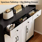 42.5 Credenza, Buffet Moderno da Caffè, Mobile Contenitore da Cucina in Legno con Ripiano Regolabile, per Soggiorno, Ingresso